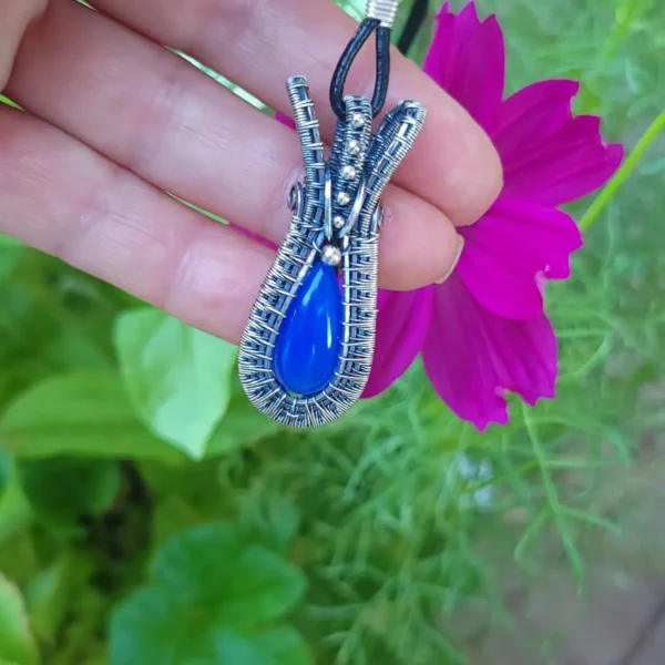 💙BLUE💙Chalcedony Sterling Silver Pendant