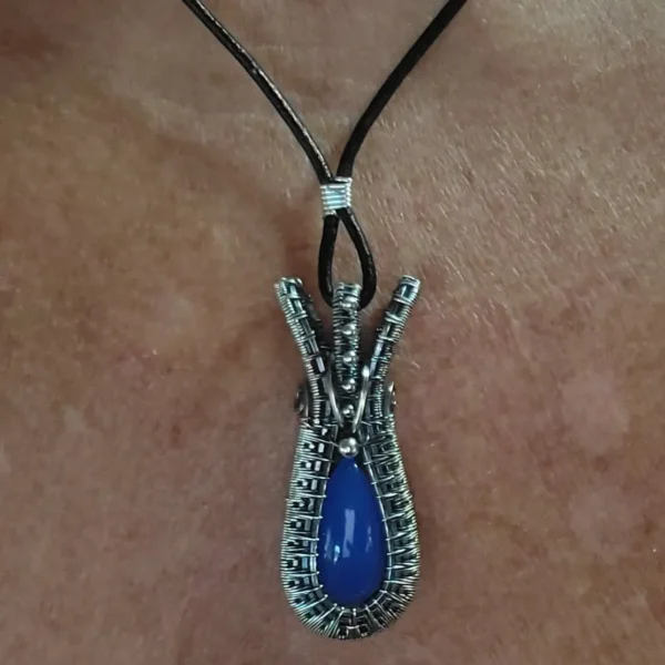 💙BLUE💙Chalcedony Sterling Silver Pendant - Image 6