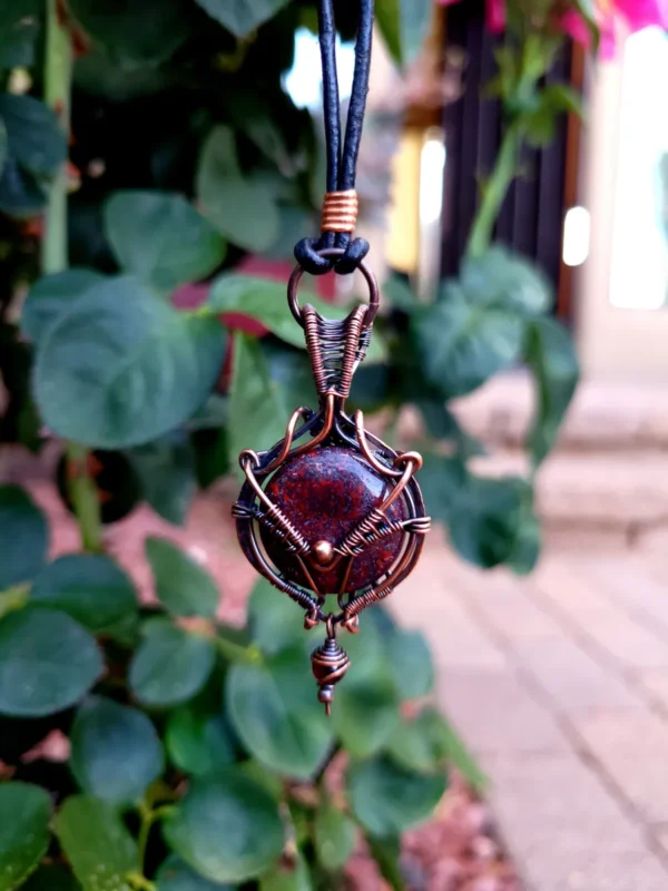 🥀Blood Stone & Garnet Copper Pendant