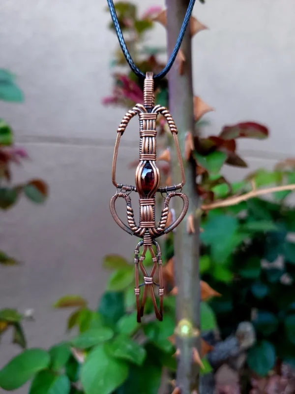 Garnet Talismam⚔️ Unisex Copper Wrapped Pendant