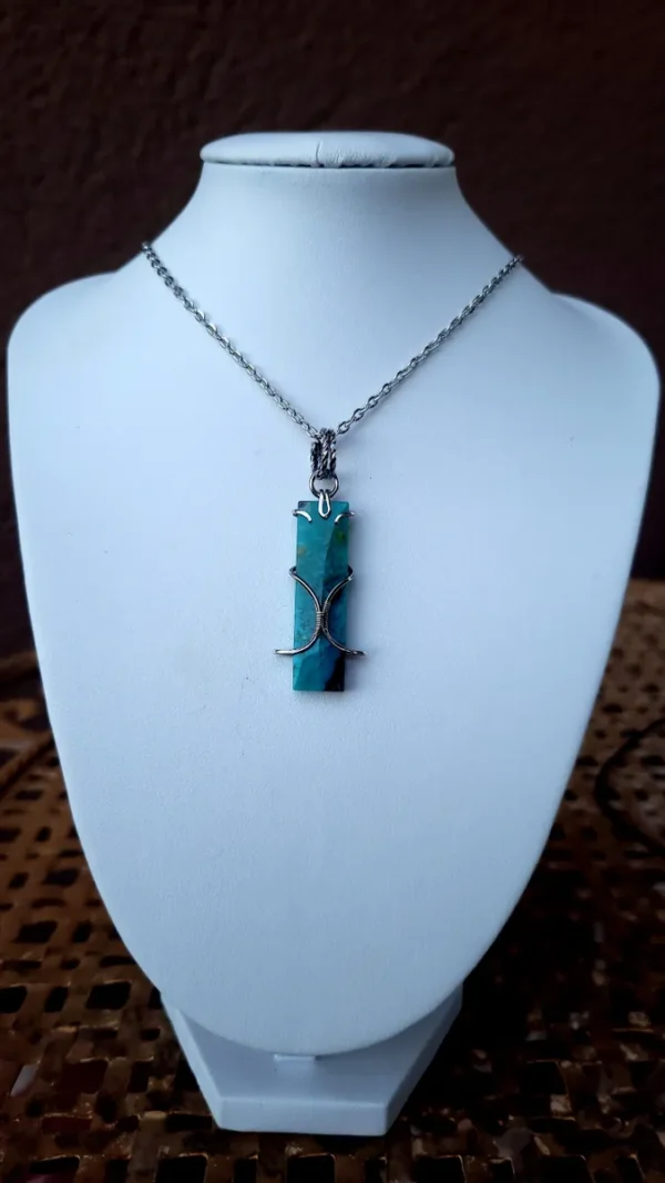 ~'Rare'~🌠Gem Silica🌠Chrysacola sterling silver pendant - Image 5