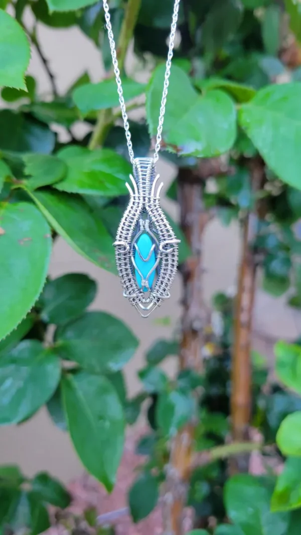 💠Sleeping Beauty's Whisper💠 Turquoise & Sterling Silver Pendant - Image 5