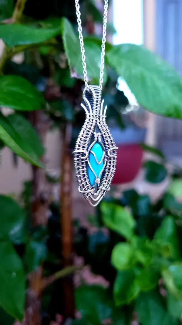 💠Sleeping Beauty's Whisper💠 Turquoise & Sterling Silver Pendant - Image 6