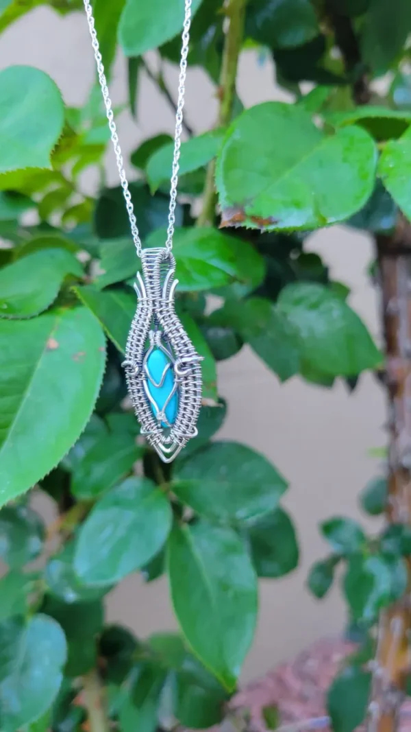 💠Sleeping Beauty's Whisper💠 Turquoise & Sterling Silver Pendant - Image 7