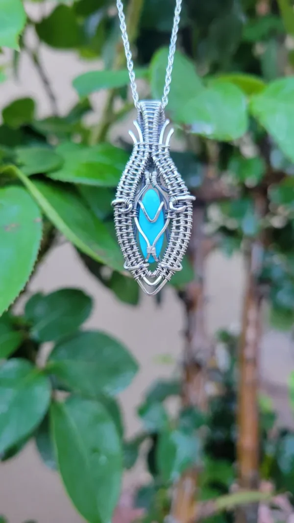 💠Sleeping Beauty's Whisper💠 Turquoise & Sterling Silver Pendant - Image 2