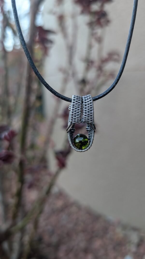 MOLDAVITE weaved in Sterling Silver - Image 3