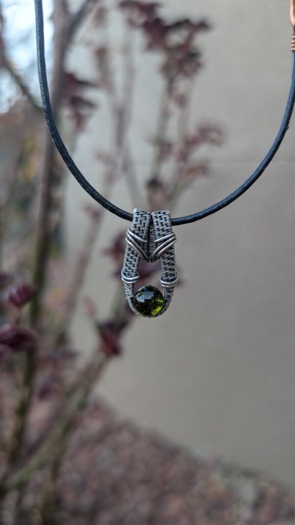 MOLDAVITE weaved in Sterling Silver - Image 2